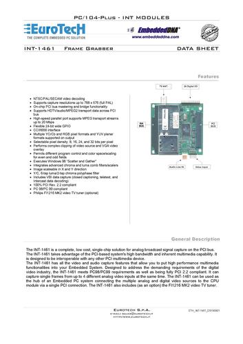 EuroTech PC/104Plus-外围模块INT-1461