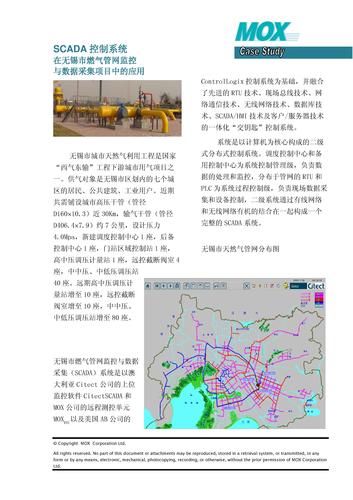 MOX SCADA 控制系统在无锡市燃气管网监控与数据采集项目中的应用