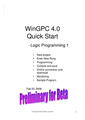 OEMax WinGPC 4.0 Quick Start Exercise（英文）