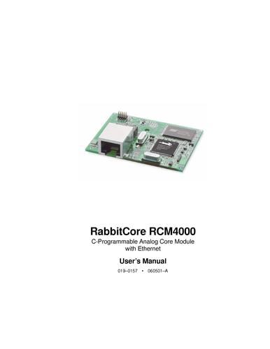 Rabbit RCM4000 RabbitCore 说明书