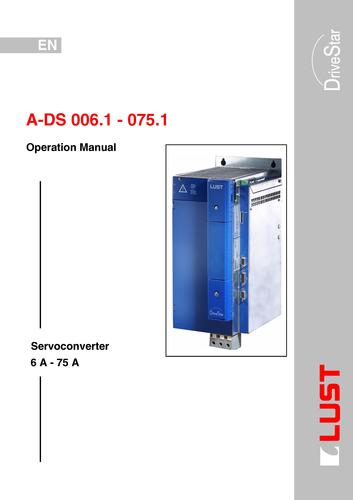 路斯特 AD与DriveStar系列金属加工机械专用伺服驱动器（英文版）