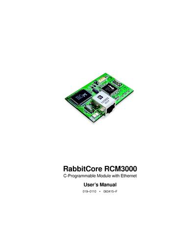 Rabbit RCM3000 RabbitCore 说明书