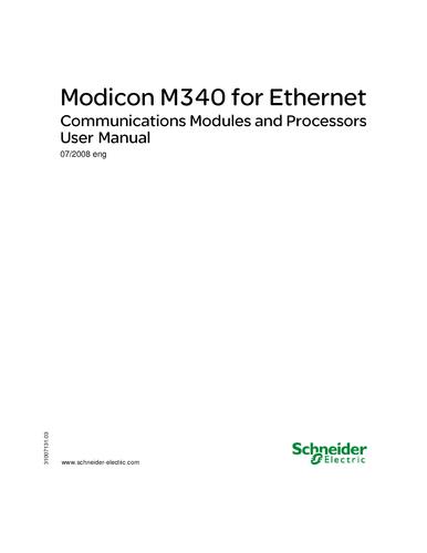 Modicon M340 for Ethernet Communication Modules and Processors user manual
