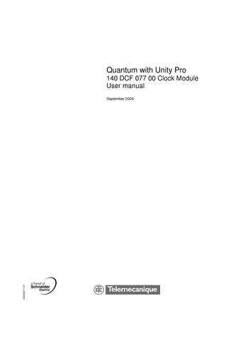 基于Unity的Modicon Quantum的时钟模板140DCF07700的参考手册-2004-EN