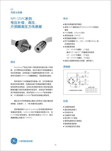 GE NPI-15系列电压补偿、高压、介质隔离压力传感器