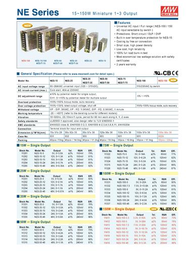MW  NE 系列电源产品说明书