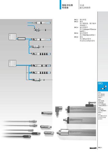 巴鲁夫 微脉冲位移传感器 插头和附件技术说明书