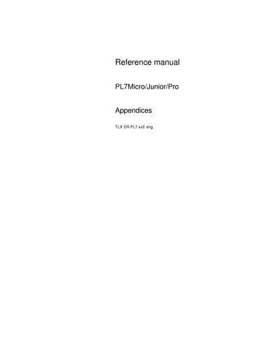 施耐德电气 PL7 ref manual part3 appendices