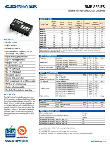 C&D西恩迪  NMR系列模块电源说明书