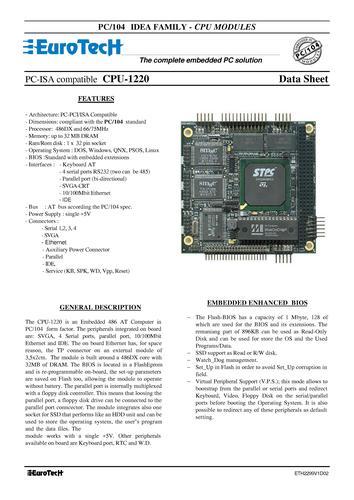 EuroTech PC/104-CPU模块CPU-1220