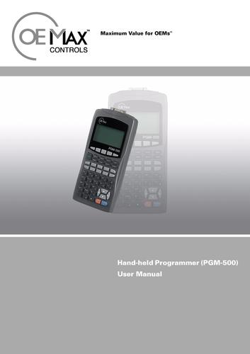OEMax Hand-held Programmer (PGM-500) User Manual（中、英文）