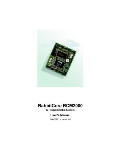 Rabbit RCM2000 RabbitCore 说明书