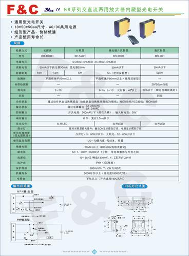 嘉准 Br系列交直流两用放大器内藏型光电开关产品说明书