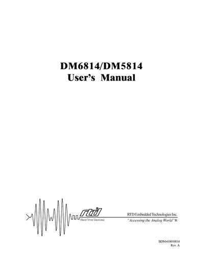 RTD PC/104 数据模块板DM6814HR Hardware Manual