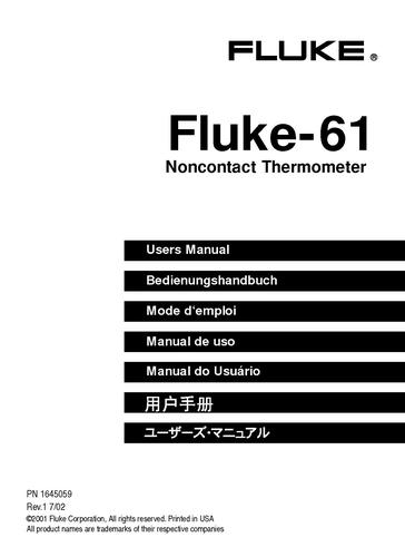 Fluke 61手持式红外温度计用户手册