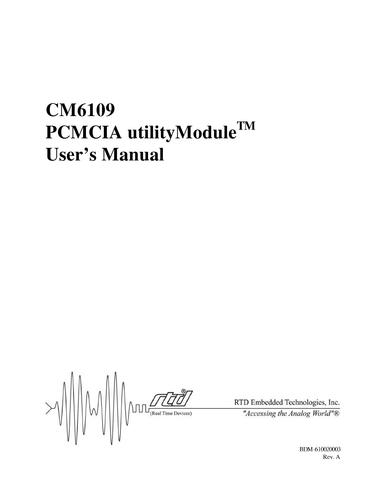 RTD PC/104 加固型存储模块IDAN-CMT6109HR Hardware Manual