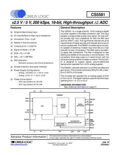 Cirrus CS5581高速模/数转换器英文版说明书