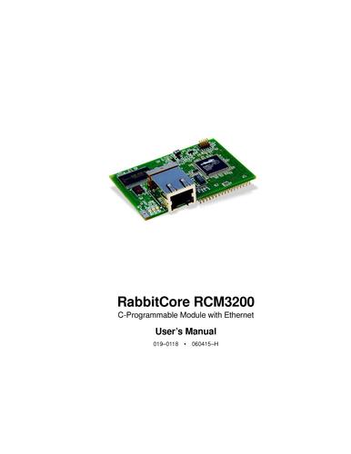 Rabbit RCM3200 RabbitCore 说明书