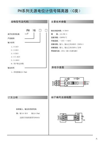 北京平和 PH-16无源电位计信号隔离器（C类）说明书