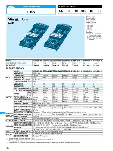 COSEL科索 CES48120-6模块电源产品说明书