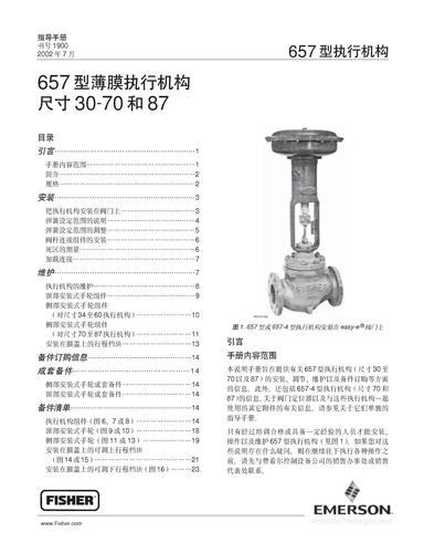 FISHER 657型薄膜执行机构操作手册