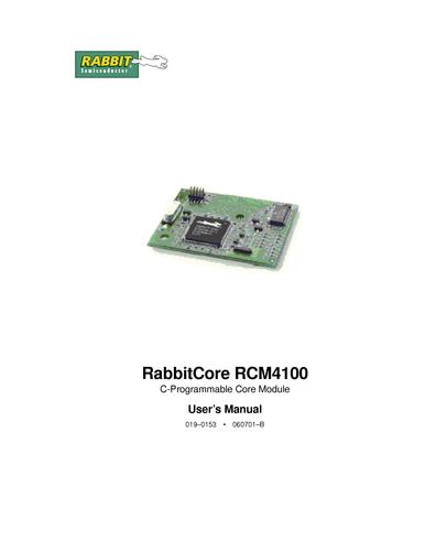 Rabbit RCM4100 RabbitCore 说明书