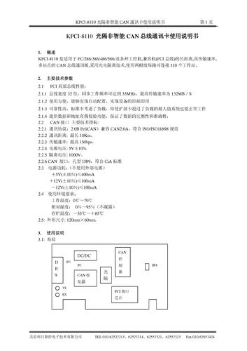 科瑞  KPCI-8110 光隔PCI总线单口CAN卡样本