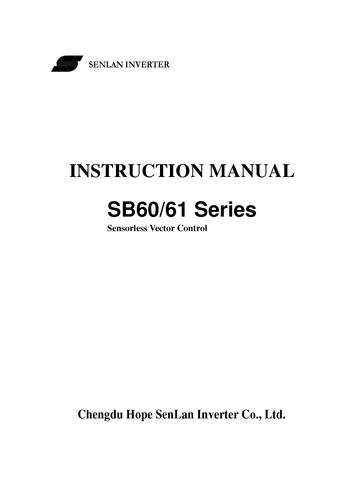 森兰SB60／61系列变频器使用手册（英文）