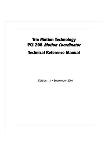 英国TRIO运动控制器 PCI 208使用手册