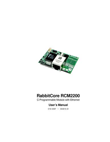 Rabbit RCM2200 RabbitCore 说明书