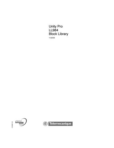 Telemecanique Unity Pro的LL984的功能块库的参考手册-2005-EN