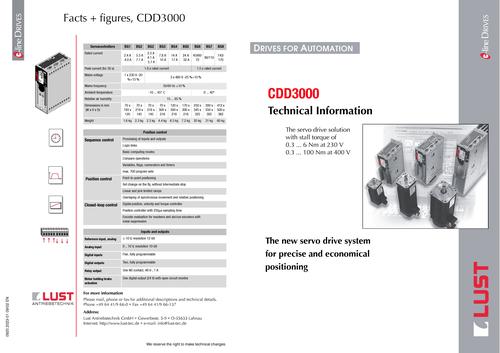 路斯特 CDD3000 伺服驱动器技术参数介绍（英文）