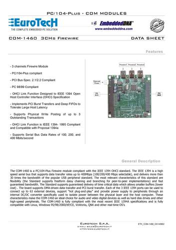 EuroTech PC/104Plus-通信模块COM-1460